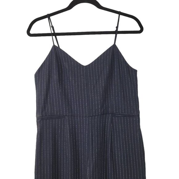 NWT Anthropologie The Essential Pinstripe Jumpsuit Sz 6 Navy Blue White Straight - Picture 5 of 13